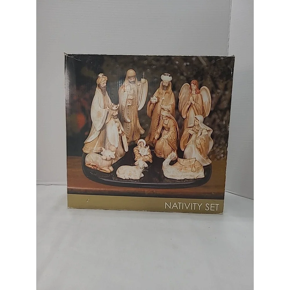 Vintage Kirkland's Porcelain Navitivy Set 11 Pieces #071371 Christmas‎  Jesus